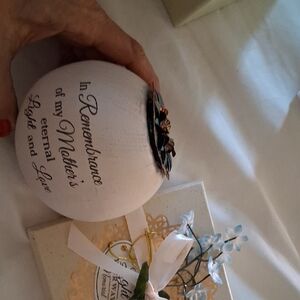 Memorial White Candle Holder